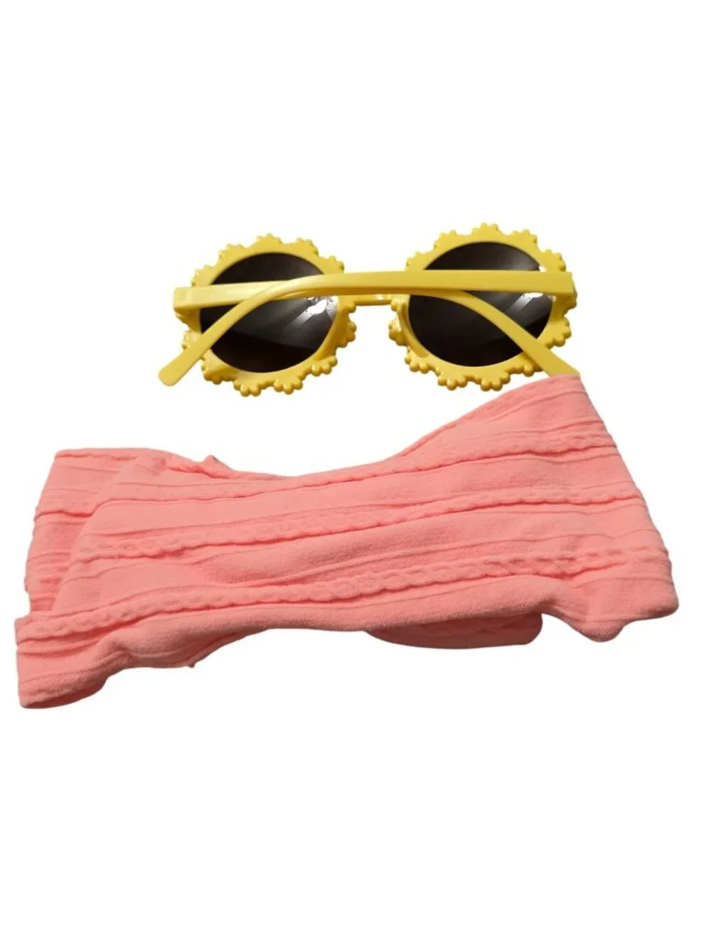 NWT-Yellow Floral Sunglasses & Pink Bow Headband Set (SKU#0499)